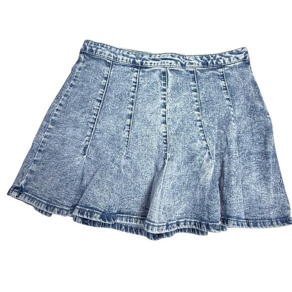 Vintage 90s No Boundries Acid Washed Denim Gored Mini Skirt‎ Sz 13 Med/Large - Picture 10 of 10